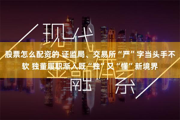 股票怎么配资的 证监局、交易所“严”字当头手不软 独董履职渐入既“独”又“懂”新境界